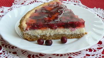 Рецепт Клюквенного тарта с творожным сыром