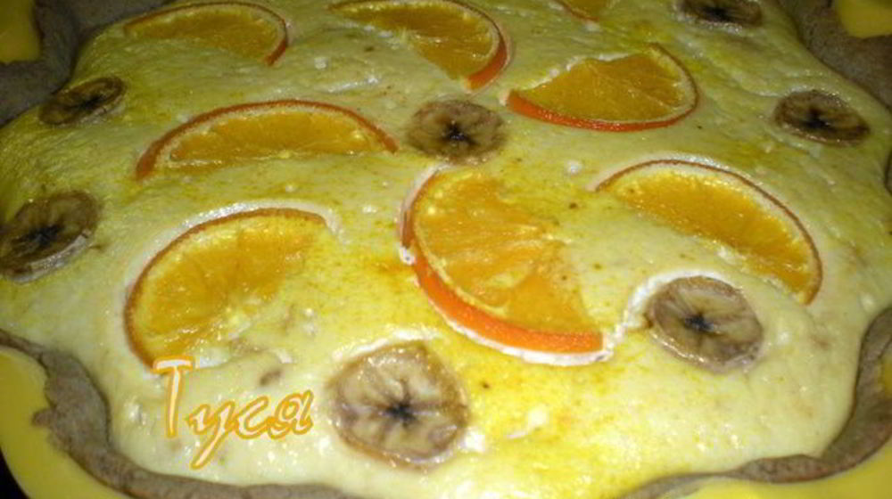 Как приготовить ржаной тарт с апельсином и бананом
