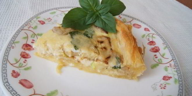 Рецепт тарта с кабачком и базиликом на слоеном тесте