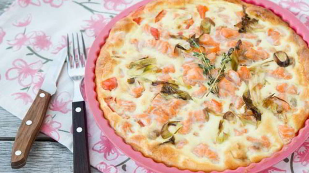 Как приготовить тарт с лососем и овощами