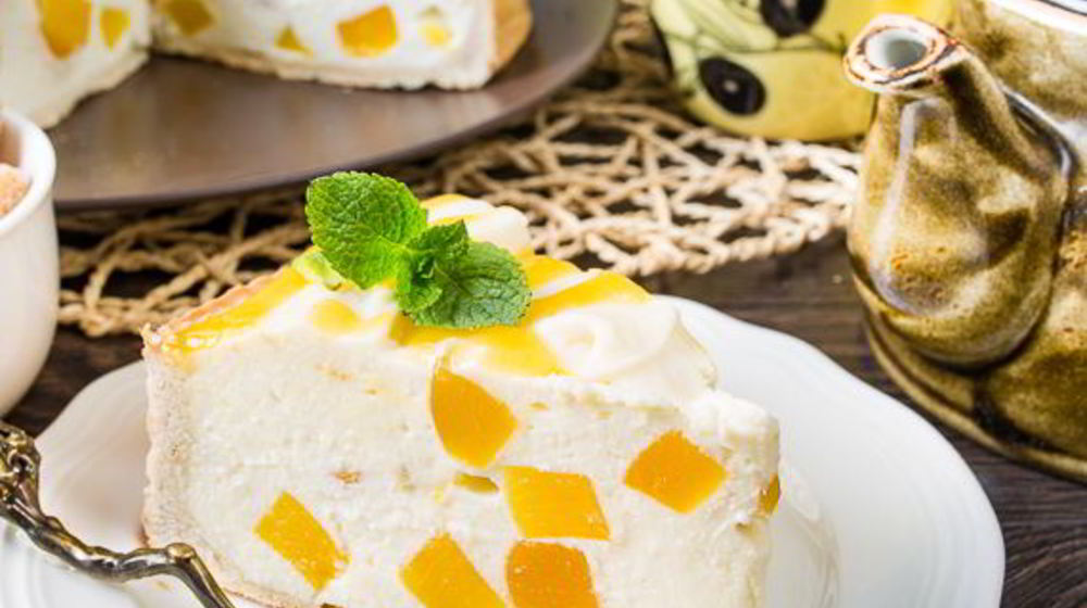 Как приготовить творожный тарт с персиками