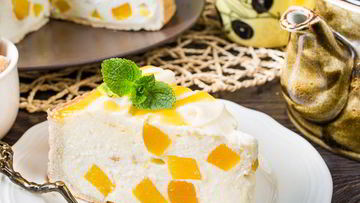 Рецепт Творожного тарта с персиками