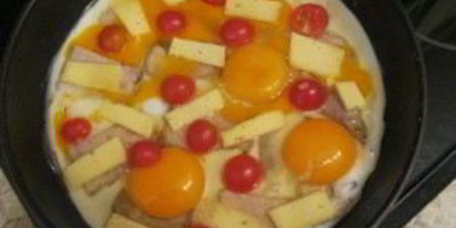 Рецепт яичницы с мясом