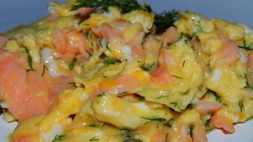 Рецепт Яичницы с семгой