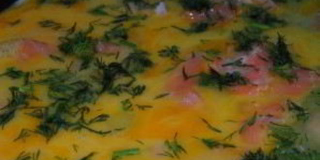 Рецепт яичницы с семгой