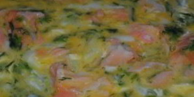 Рецепт яичницы с семгой