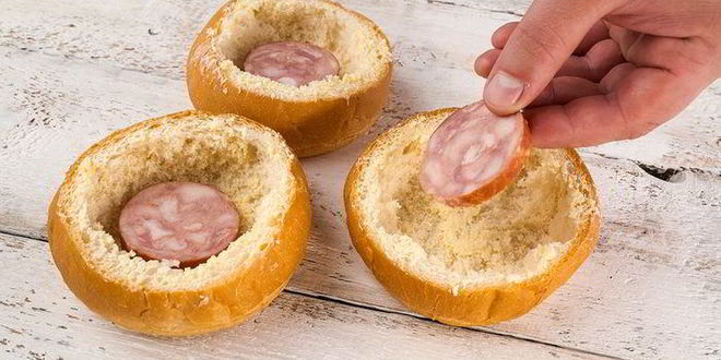 Рецепт яичницы в булочке