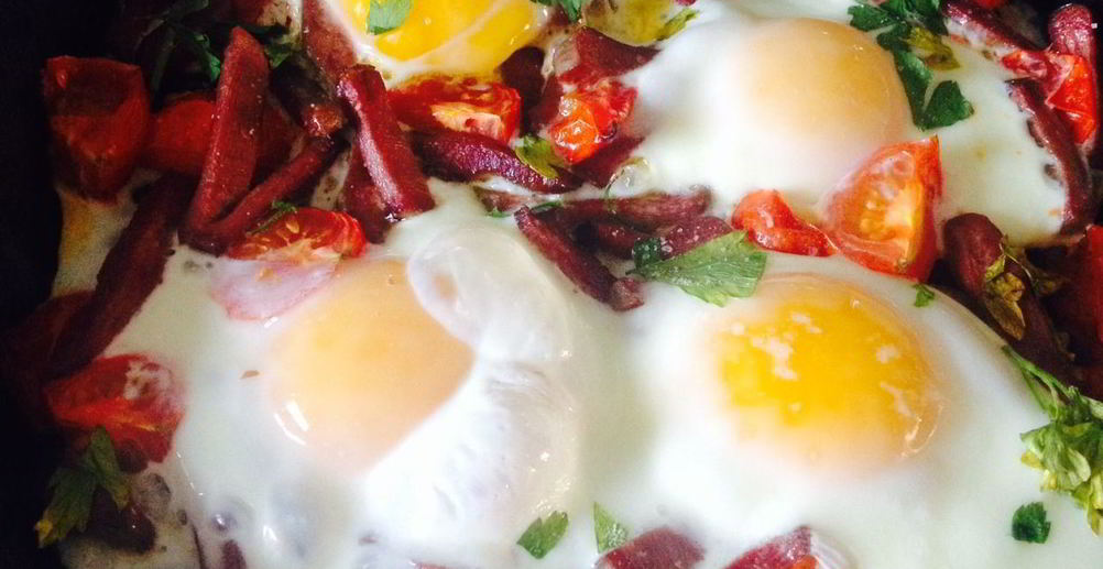 Рецепт яичницу в помидорах в духовке