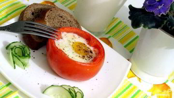 Рецепт Яичницы в помидорах в духовке