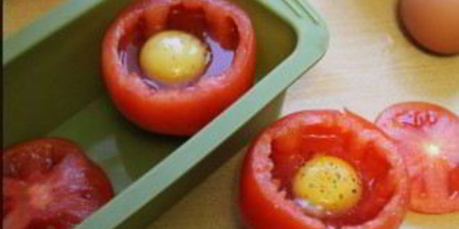 Рецепт яичницы в помидорах в духовке