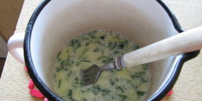 Рецепт зеленой яичницы