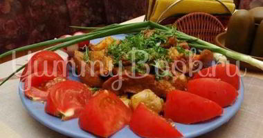 Рецепт Яиц бычьи жареные с гарниром