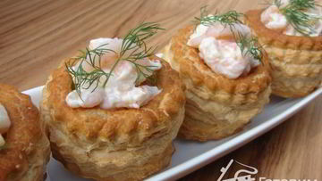 Рецепт Закуски Королевские волованы