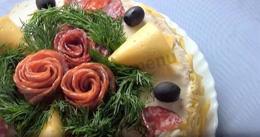 Рецепт Закусочного торта Наполеон праздничный