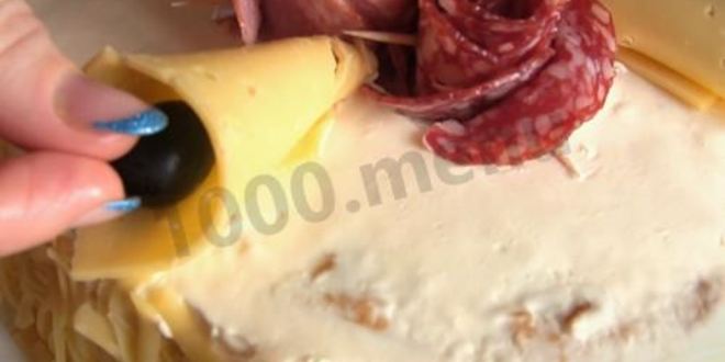 Рецепт закусочного торта наполеон праздничный