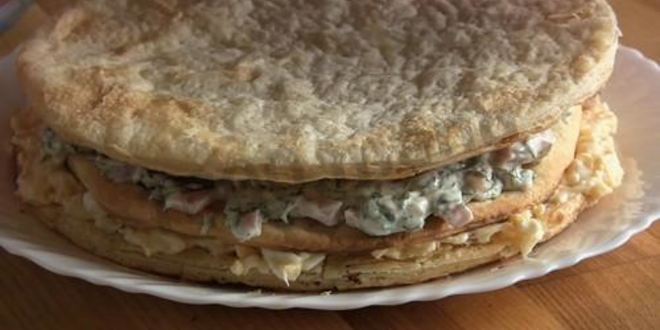 Рецепт закусочного торта наполеон праздничный