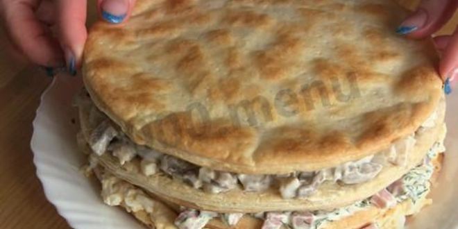 Рецепт закусочного торта наполеон праздничный