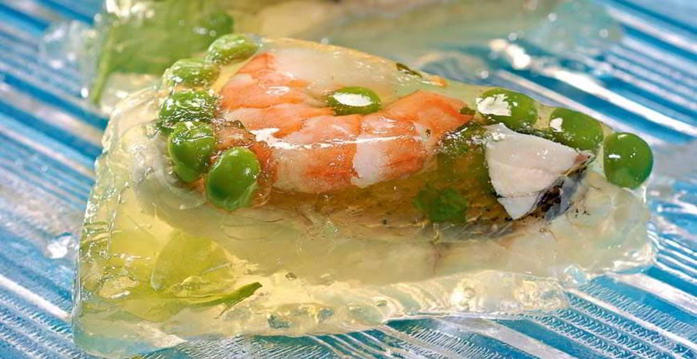 Рецепт заливное из судака и креветок