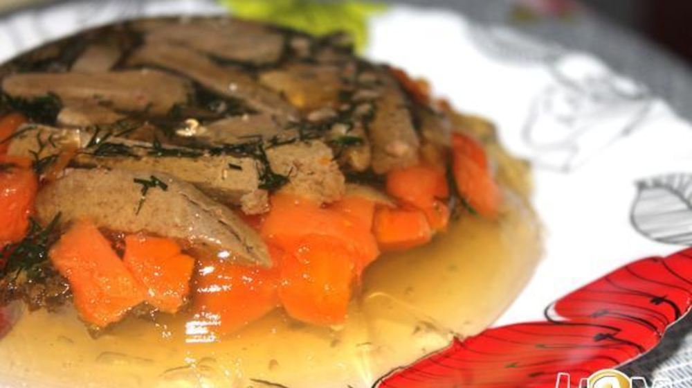 Как приготовить заливное с говяжьей печенкой