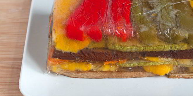 Рецепт заливного — террина из запеченных овощей