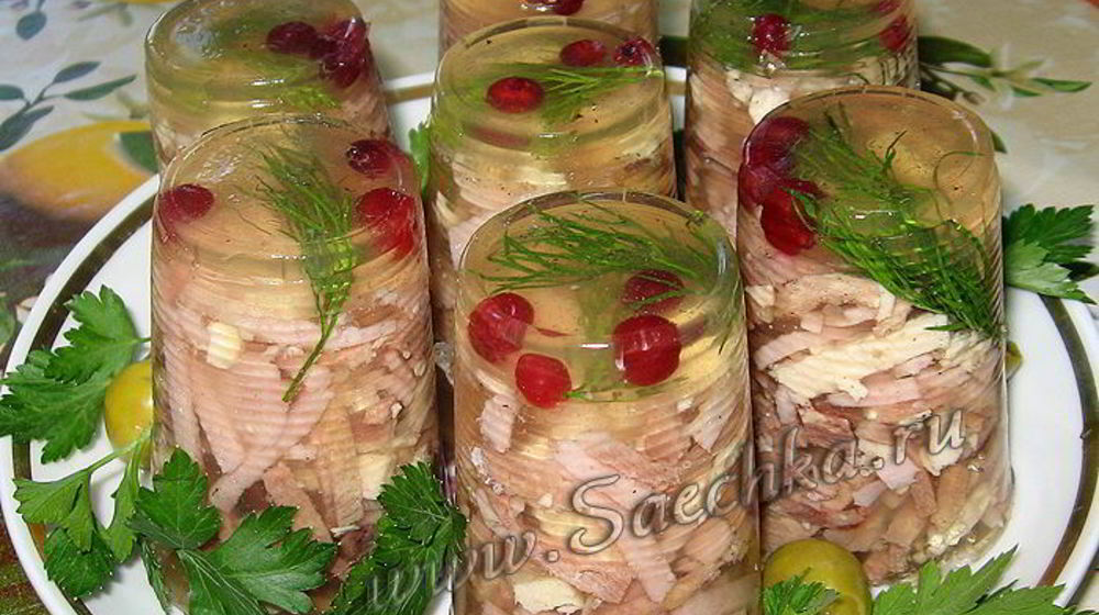 Как приготовить заливное в стаканчике